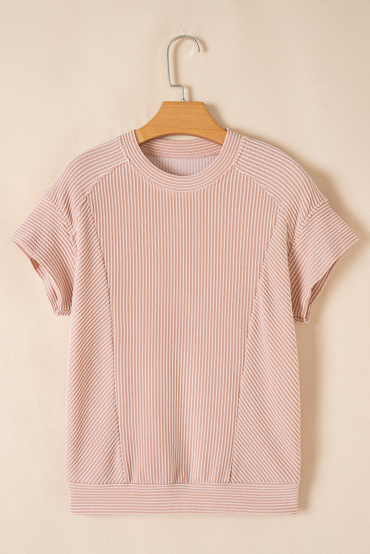 Cora | Světlý pletený dvoudílný set